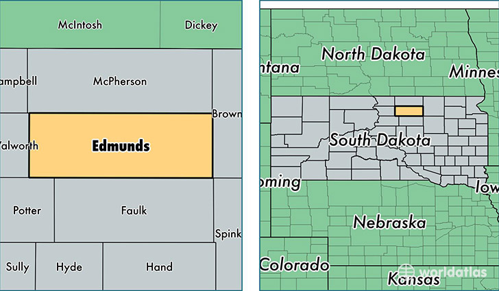 location of Edmunds county on a map