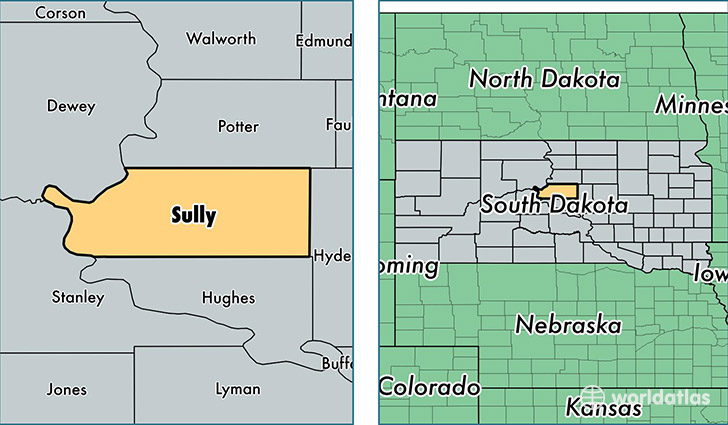 location of Sully county on a map