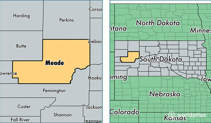 location of Meade county on a map