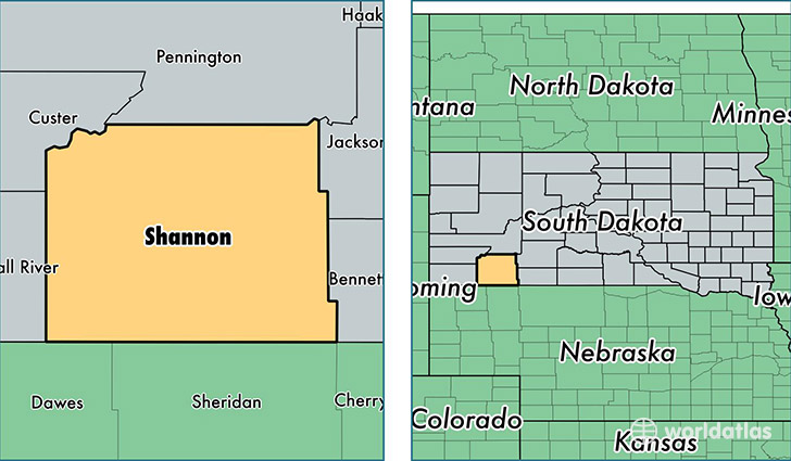 location of Shannon county on a map