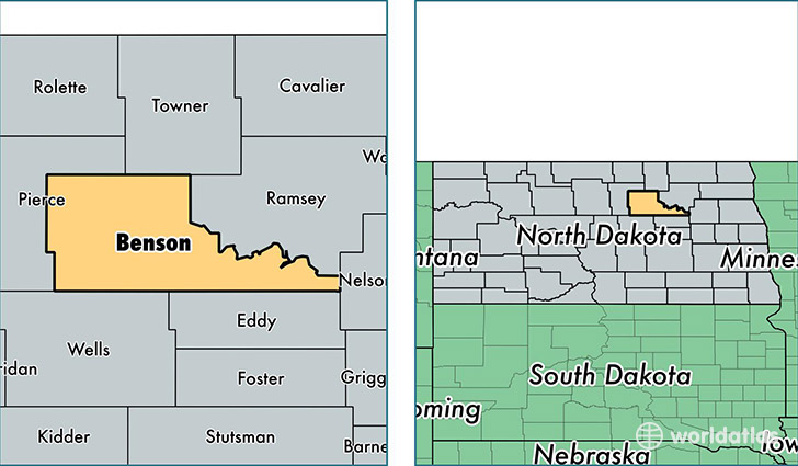 location of Benson county on a map