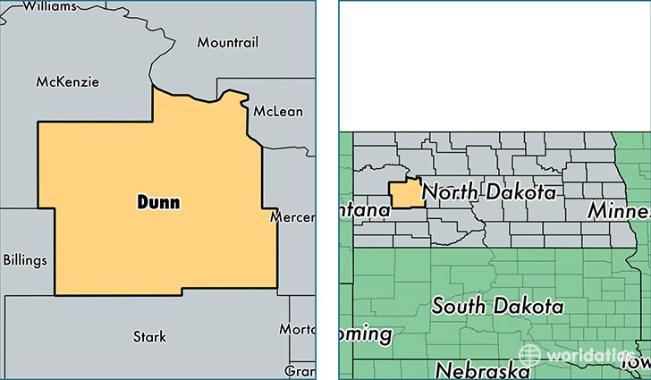 location of Dunn county on a map