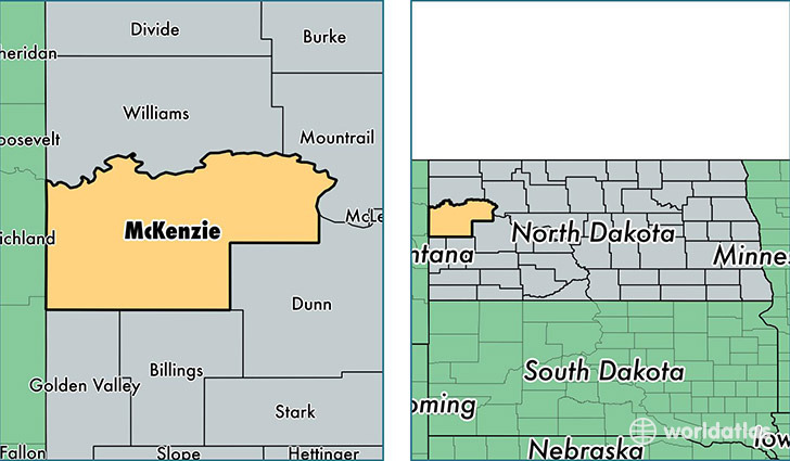 location of McKenzie county on a map
