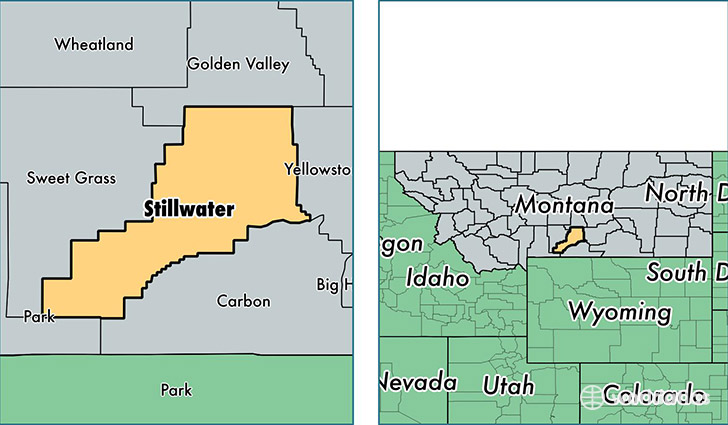 location of Stillwater county on a map