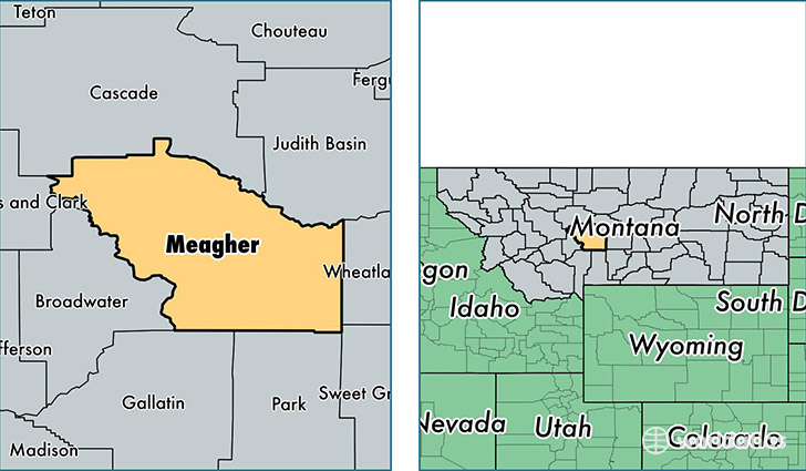 location of Meagher county on a map