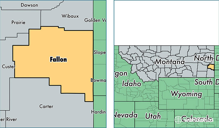 location of Fallon county on a map