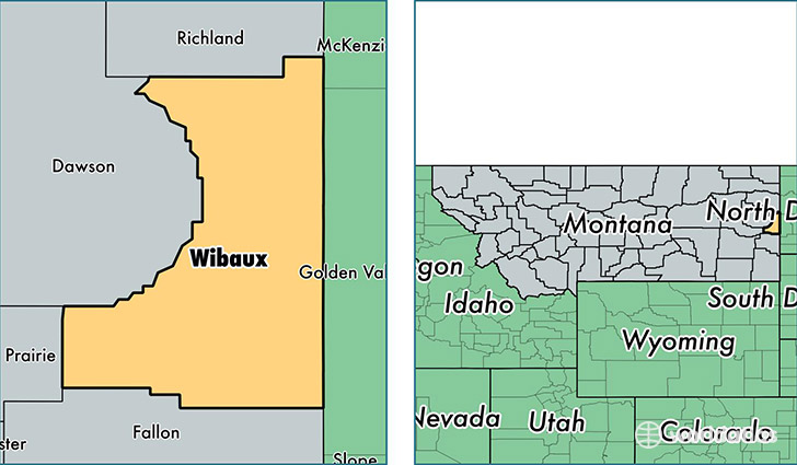 location of Wibaux county on a map