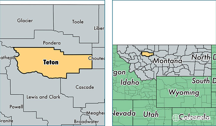 location of Teton county on a map