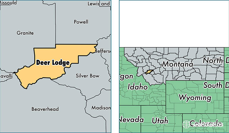 location of Deer Lodge county on a map