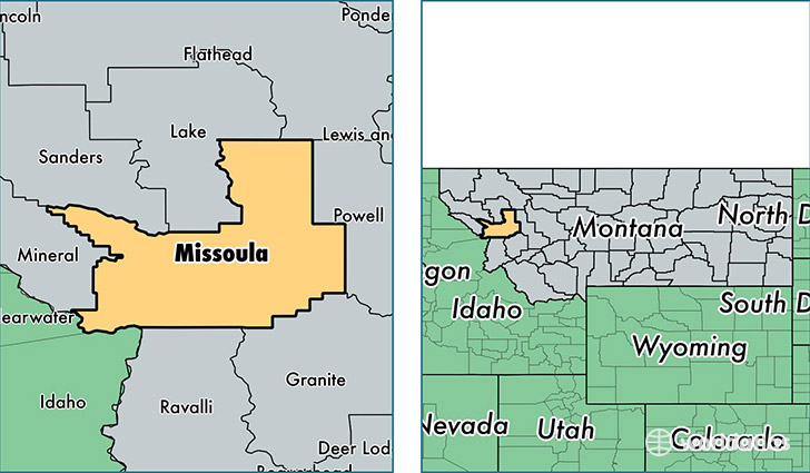 location of Missoula county on a map