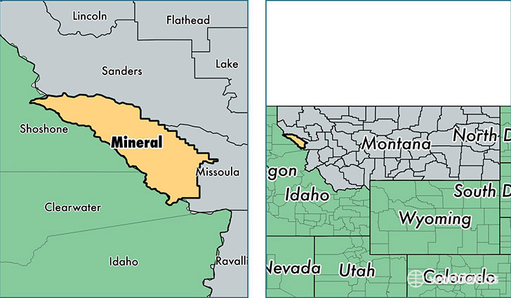 location of Mineral county on a map