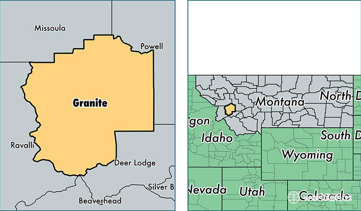location of Granite county on a map