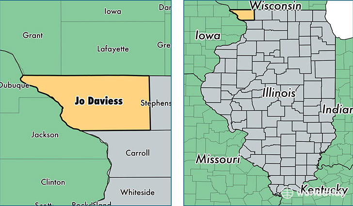 location of Jo Daviess county on a map