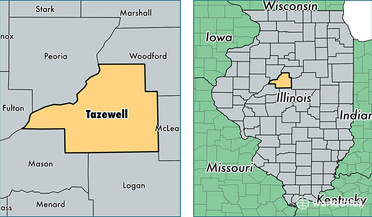 location of Tazewell county on a map