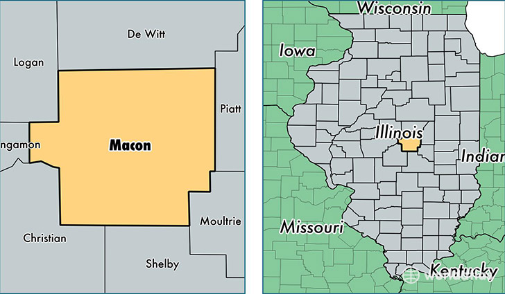 location of Macon county on a map