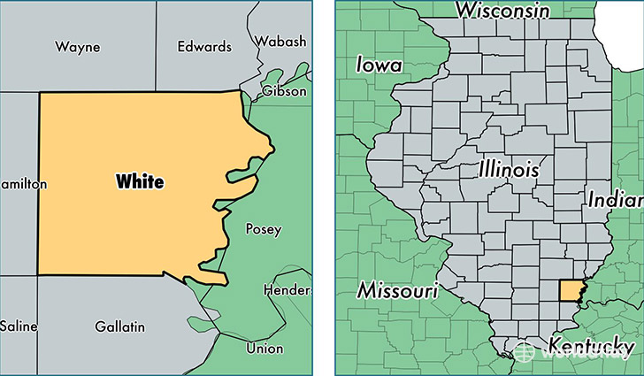 location of White county on a map