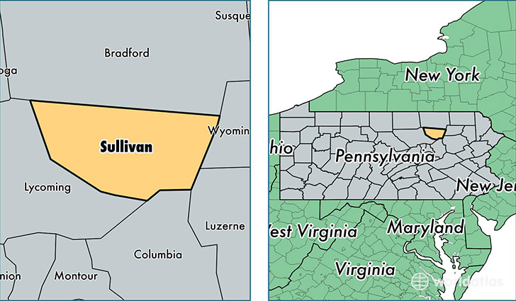 location of Sullivan county on a map
