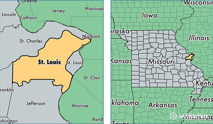 location of Saint Louis county on a map