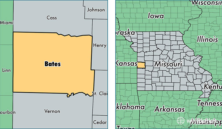 location of Bates county on a map