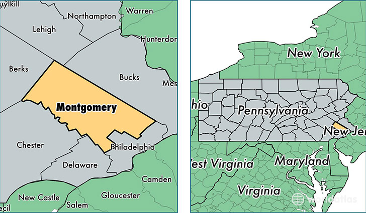 location of Montgomery county on a map