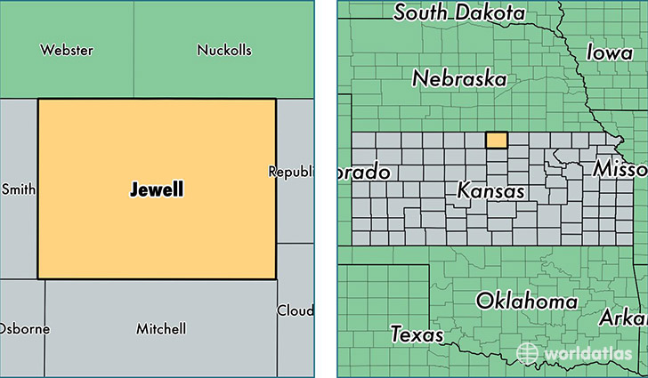 location of Jewell county on a map