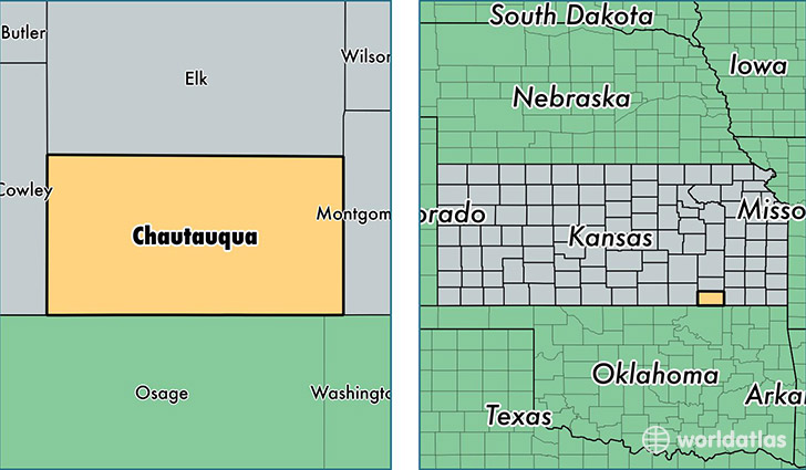 location of Chautauqua county on a map
