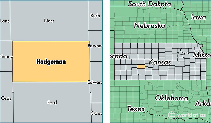 location of Hodgeman county on a map