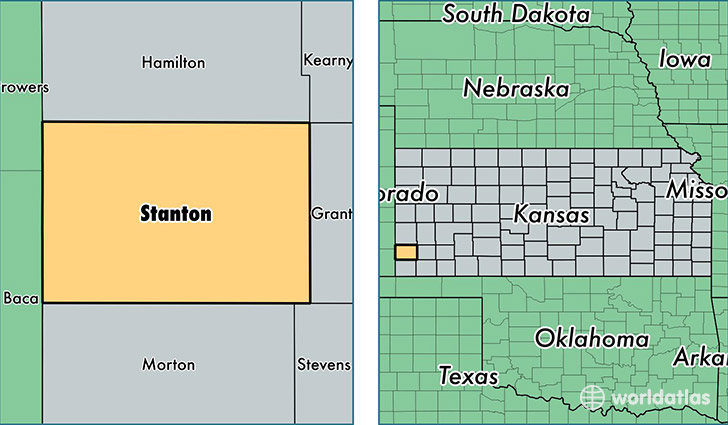 location of Stanton county on a map
