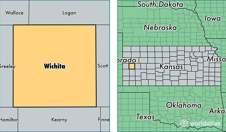 location of Wichita county on a map