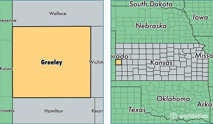 location of Greeley county on a map