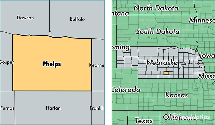 location of Phelps county on a map