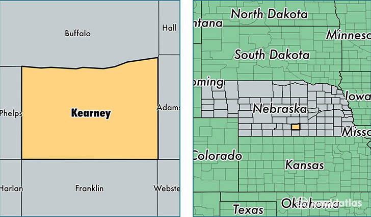 location of Kearney county on a map