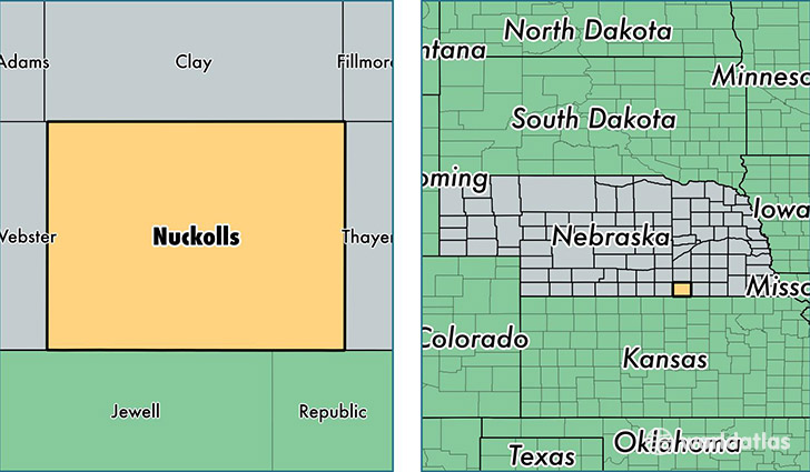 location of Nuckolls county on a map