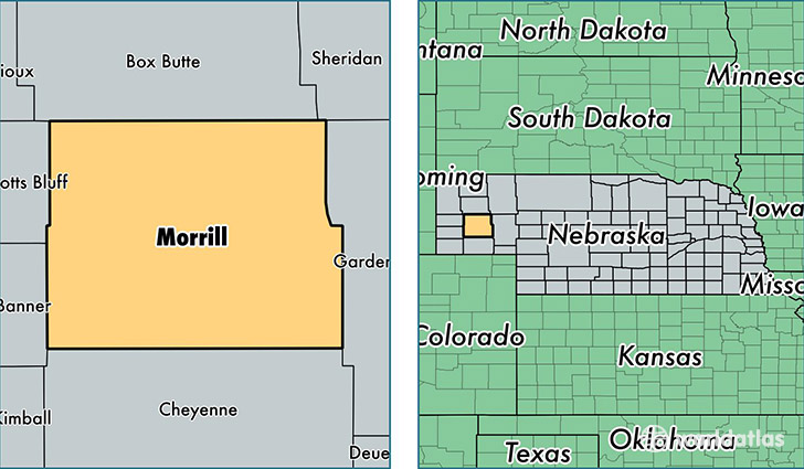 location of Morrill county on a map