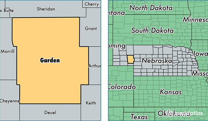 location of Garden county on a map