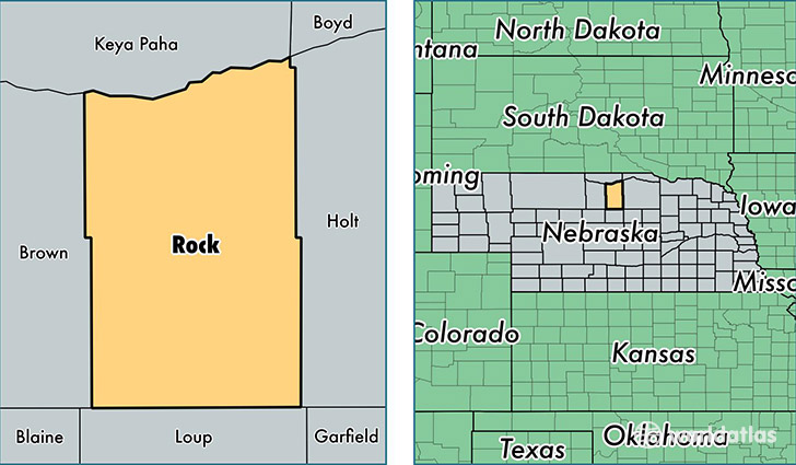location of Rock county on a map