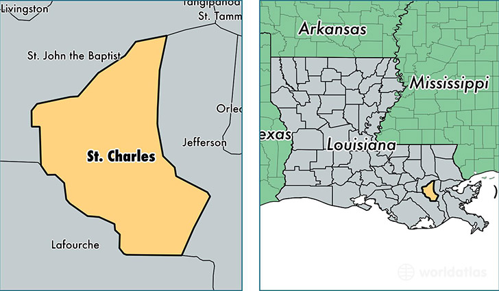 location of Saint Charles county on a map