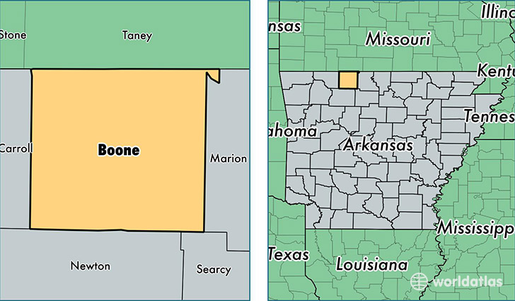location of Boone county on a map