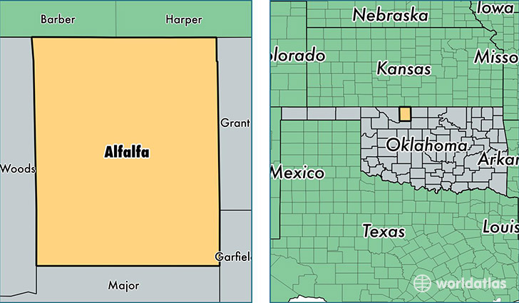 location of Alfalfa county on a map