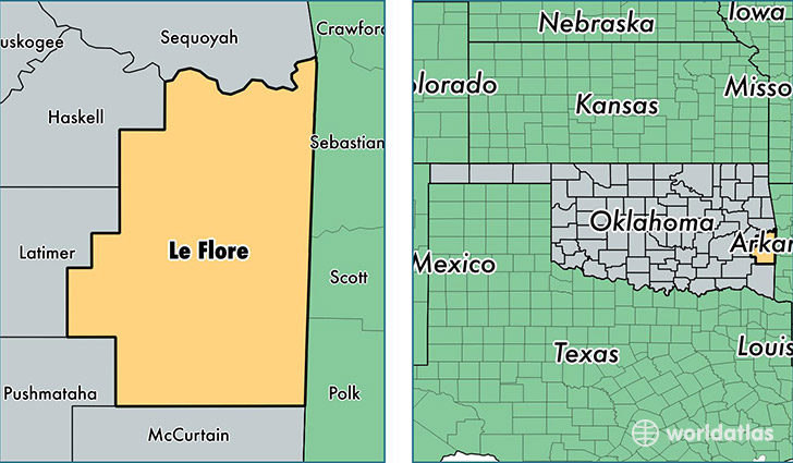 location of Leflore county on a map