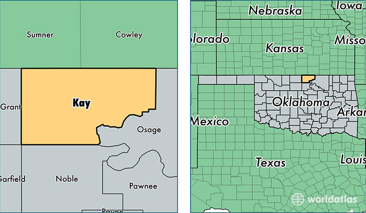 location of Kay county on a map