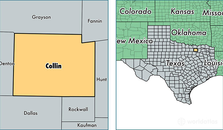 location of Collin county on a map