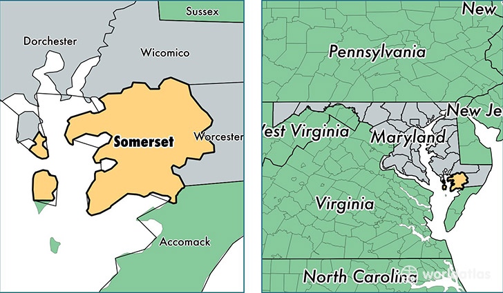 location of Somerset county on a map