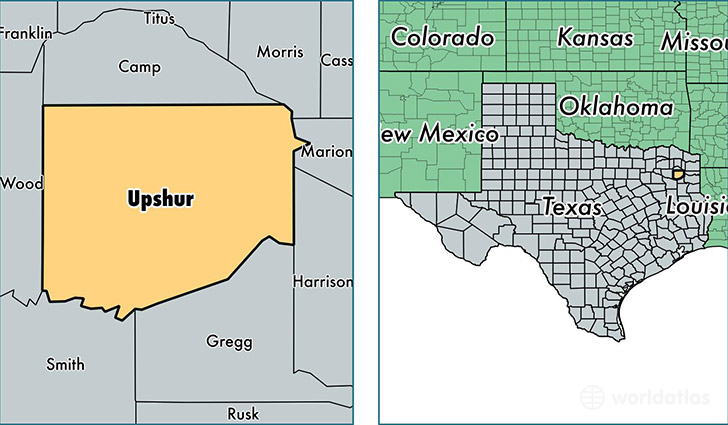 location of Upshur county on a map