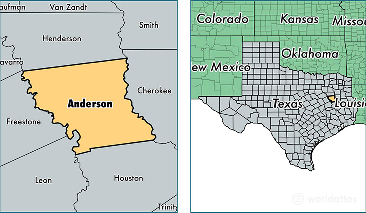 location of Anderson county on a map