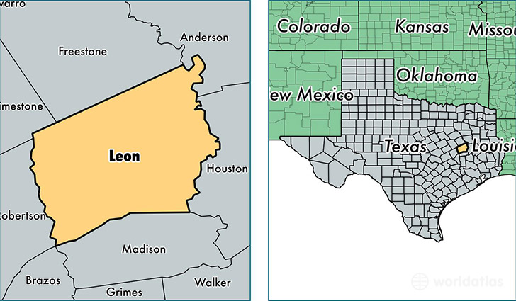 location of Leon county on a map