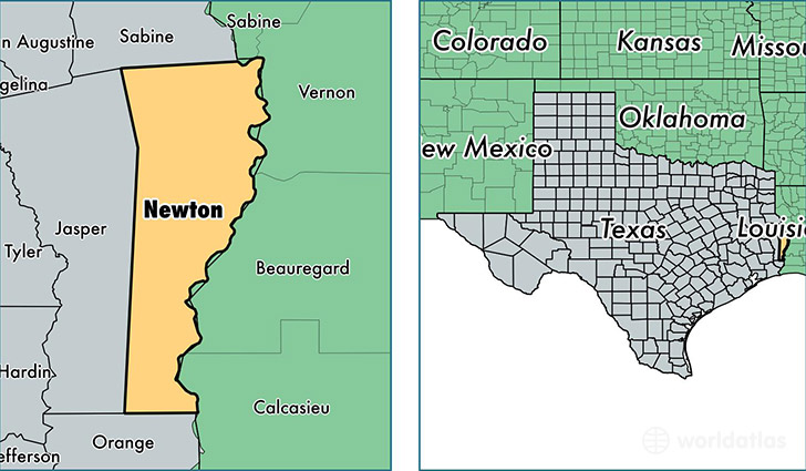 location of Newton county on a map