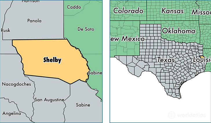 location of Shelby county on a map