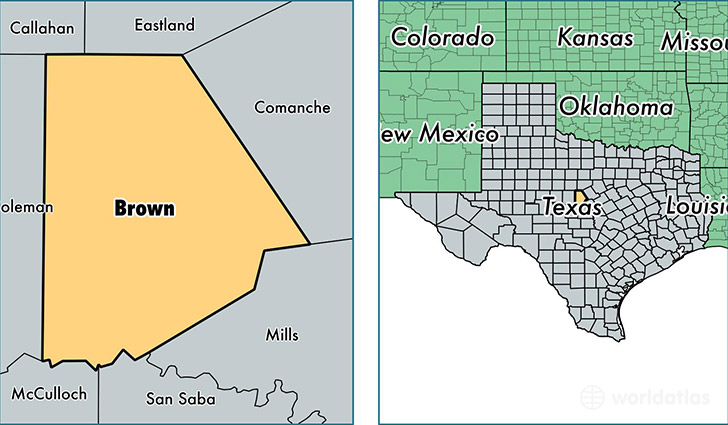 location of Brown county on a map