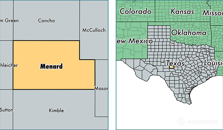 location of Menard county on a map
